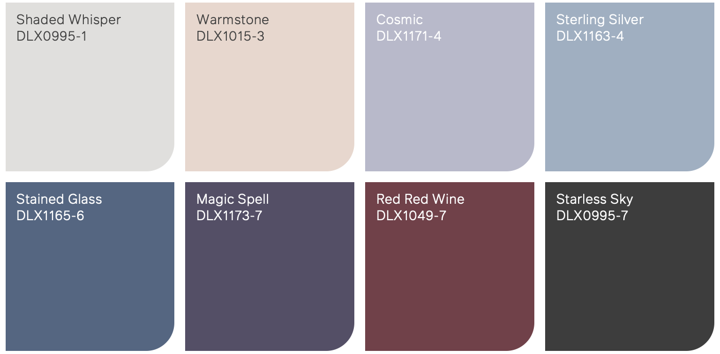 Dulux 2025 paint colour trends palette 1 EXTRA CELESTIAL